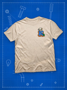 Nephy Co. Blueprint Crew Tee in natural, front view