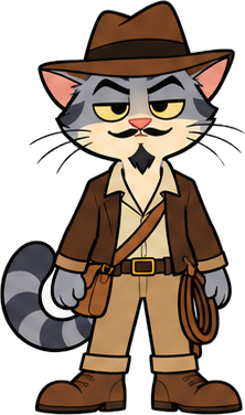 Al Purrino the cat explorer in a fedora