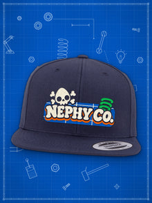 Nephy Co. Patch Snapback in navy, front view