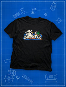 Nephy Co. Wordmark Tee (youth) in black, front view