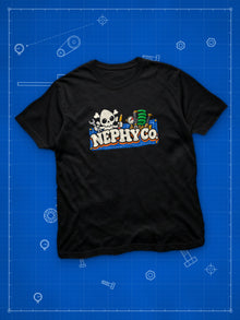 Nephy Co. Wordmark Tee in black, front view