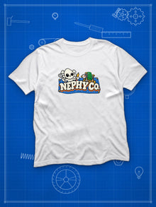 Nephy Co. Wordmark Tee (youth) in white, front view