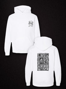 Nephy Comic Book Collage – Youth Hoodie (Tultex 320Y) – White