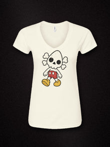 nephy toon skull womens v neck natural tultex 214 v2