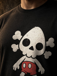 Nephy Toon Skull Tee by Nephilim Death Squad: black Tultex 202 tee, print detail