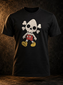 Nephy Toon Skull Tee by Nephilim Death Squad: black Tultex 202 tee, front view