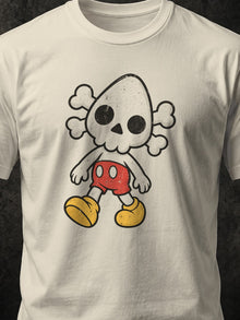Nephy Toon Skull Tee by Nephilim Death Squad: natural Tultex 202 tee, chest print close-up