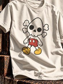 Nephy Toon Skull Tee by Nephilim Death Squad: natural Tultex 202 tee, flat lay, front print