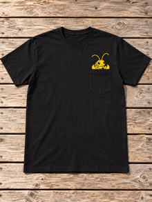 Nephy Co. Pocket Lobster T-Shirt – black flat lay