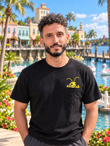 Nephy Co. Pocket Lobster T-Shirt – black unisex tee front view