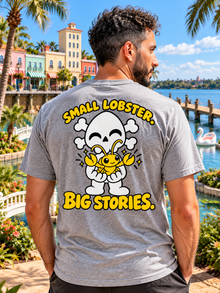 Nephy Co. Pocket Lobster T-Shirt – heather gray unisex tee back view