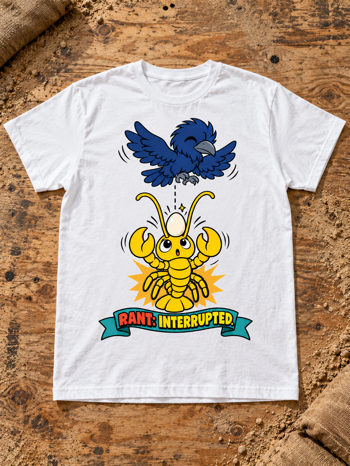 Nephy Co. Rant: Interrupted T-Shirt – white flat lay