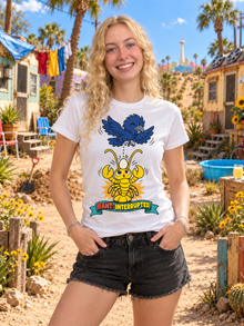 Nephy Co. Rant: Interrupted T-Shirt – white women's slim tee front view
