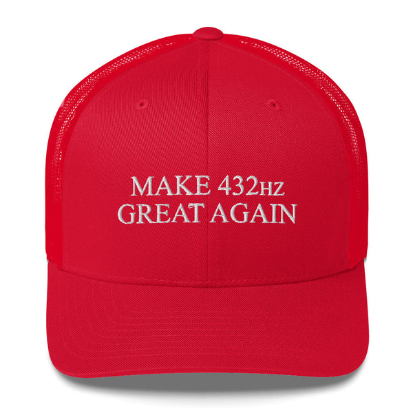 Make 432Hz Great Again Hat by TopLobsta – white MAKE 432Hz GREAT AGAIN slogan