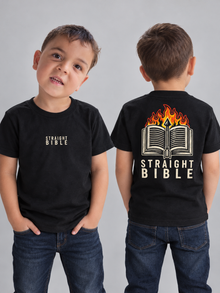 Straight Bible - Youth Tee - Black (kids v2) (youth model)