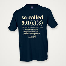 So-Called 501(c)(3) tee, Navy, Tultex 202