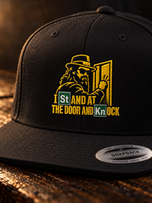 Stand at the Door Embroidered Snapback: black YP Classics 6089M three-quarter studio, St/Kn embroidery