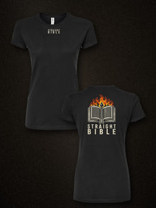 Straight Bible T-Shirt – Women's Slim (Tultex 213) – Black