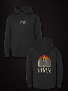 Straight Bible T-Shirt – Youth Hoodie (Tultex 320Y) – Black