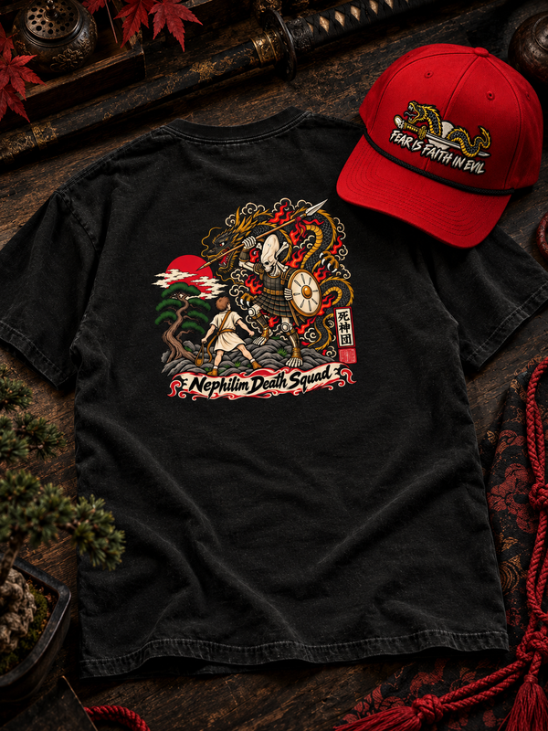 Nephilim Slayer Tee + Rope Hat bundle - NDS back print tee with rope hat
