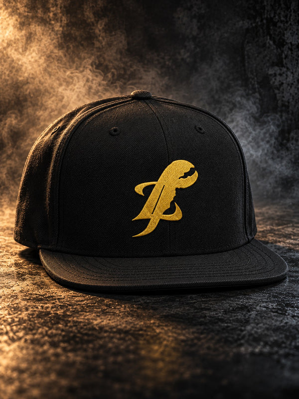 TopLobsta TL Hat by TopLobsta, black snapback cap with gold embroidered TL logo