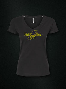 toplobsta logo womens v neck black tultex 214 v2