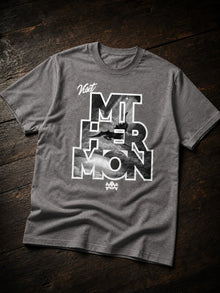 Visit Mt. Hermon tee in Heather Grey - front view mockup