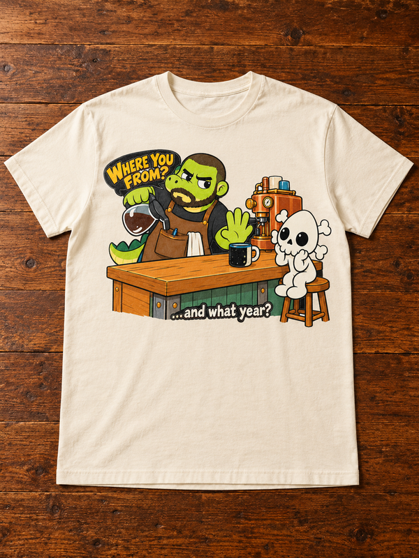 Nephy Co. Where You From? T-Shirt – natural flat lay