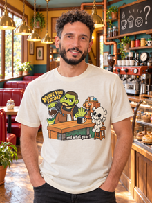 Nephy Co. Where You From? T-Shirt – natural unisex tee front view