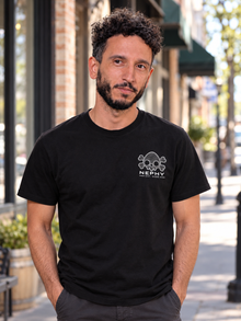 Nephy Wireframe 3D Graphic T-Shirt: black tee, small left-chest front
