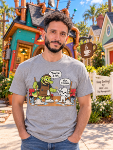 Nephy Co. You're a Lot T-Shirt – heather gray unisex tee front view
