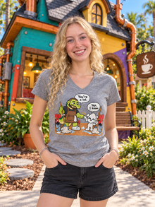 Nephy Co. You're a Lot T-Shirt – heather gray women's v-neck front view