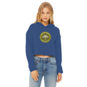 TopLobsta Retro logo Ladies Cropped Raw Edge Hoodie