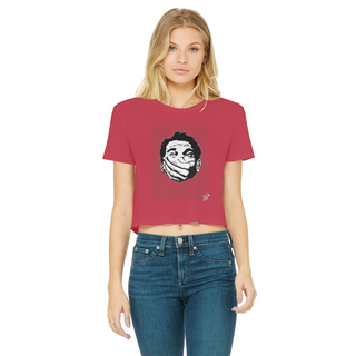 Buy red Big Brother Obey Submit Comply Classic Women's Cropped Raw Edge T-Shirt