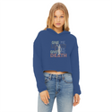 Give me Liberty Ladies Cropped Raw Edge Hoodie