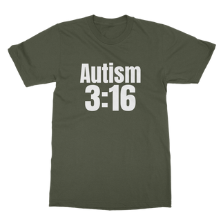 Buy army-green Autism 3:16 Classic Adult T-Shirt