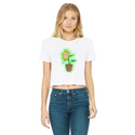 Obvious Plant Classic Women's Cropped Raw Edge T-Shirt