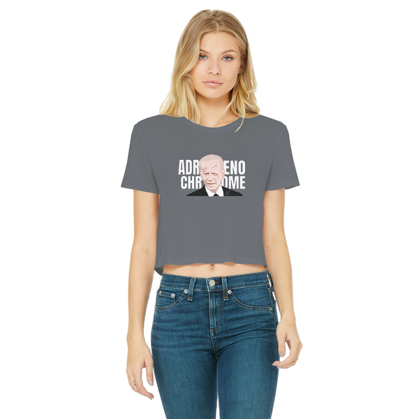 ADRENOCHROME Classic Women's Cropped Raw Edge T-Shirt