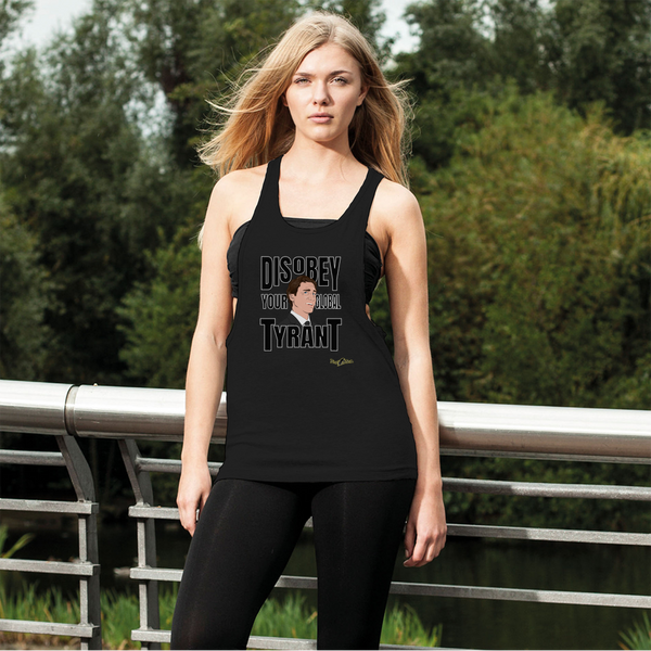 Disobey Your Global Tyrant Trudeau Women's Loose Racerback Tank Top