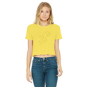 TopLobsta double line logo Classic Women's Cropped Raw Edge T-Shirt