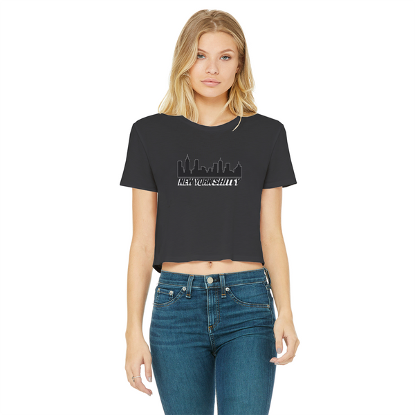 New York Shitty Post Classic Women's Cropped Raw Edge T-Shirt