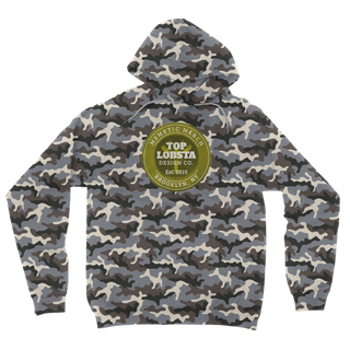 Buy grey-camo TopLobsta Retro logo Camouflage Adult Hoodie