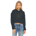 TopLobsta double line logo Ladies Cropped Raw Edge Hoodie