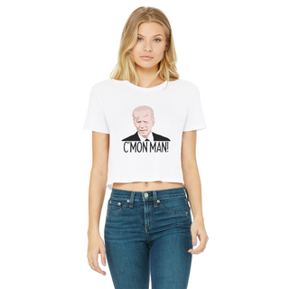 C’mon Man Biden Classic Women's Cropped Raw Edge T-Shirt
