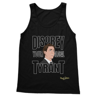 Buy black Disobey Your Global Tyrant Trudeau Classic Adult Vest Top