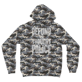 Buy grey-camo Defund the Thought Police Camouflage Adult Hoodie