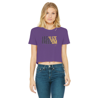 Buy purple Legalize Freedom Classic Women's Cropped Raw Edge T-Shirt