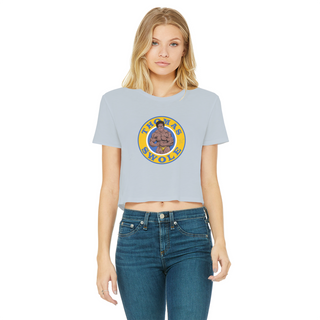 Buy light-blue Thomas Swole Classic Women's Cropped Raw Edge T-Shirt