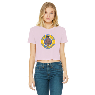 Buy light-pink Thomas Swole Classic Women's Cropped Raw Edge T-Shirt