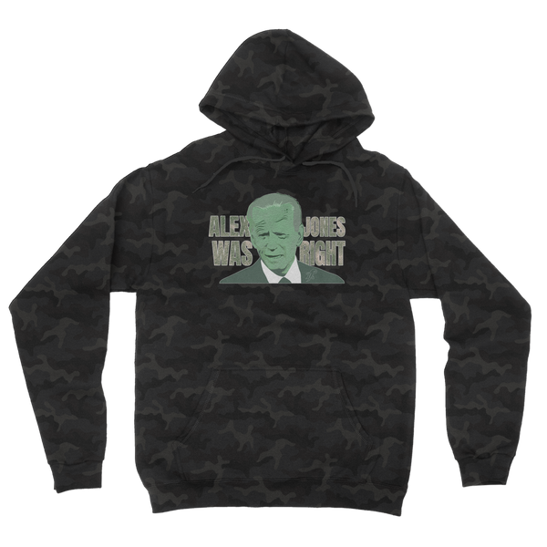 Alex Jones Was Right Biden Camouflage Adult Hoodie
